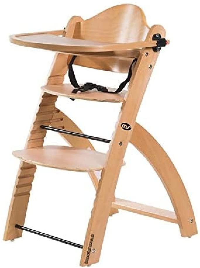 Trona De Madera Blanca Con Asiento De Piel Sintética - Para Niños De 2 A 5 Años